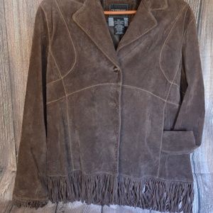 Brown Suede Fringe Coat